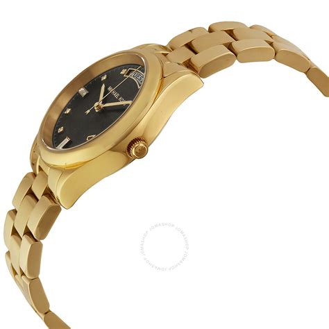 Michael Kors MK6070 Colette Black Dial Gold Plated Women's 